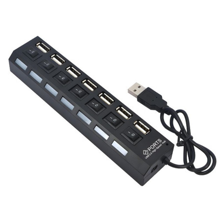 HUB USB 2.0 High Speed 7 Ports - Noir | Smarty Paris 18e